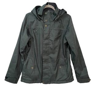 Burton DryRide Womens L large Grey Snow Winter Ski Snowboard Hooded Jacket